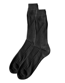 Men pure wool socks plain design Black